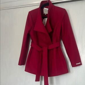 Ted Baker Red Trench Coat with Belted Wrap Style